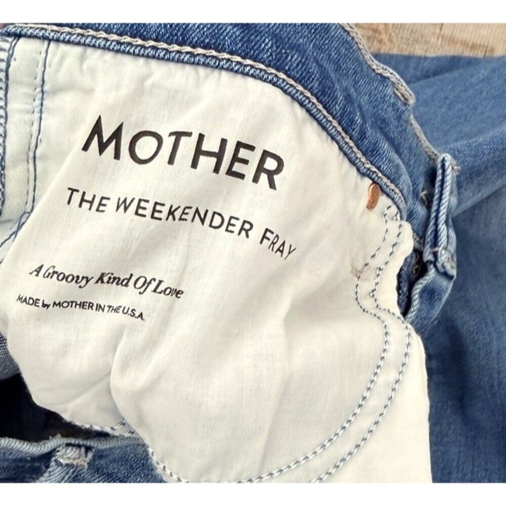 Mother The Weekender Fray A Groovy Kind of Love Wide Flare Leg Denim Jeans Sz 31 - Picture 6 of 9